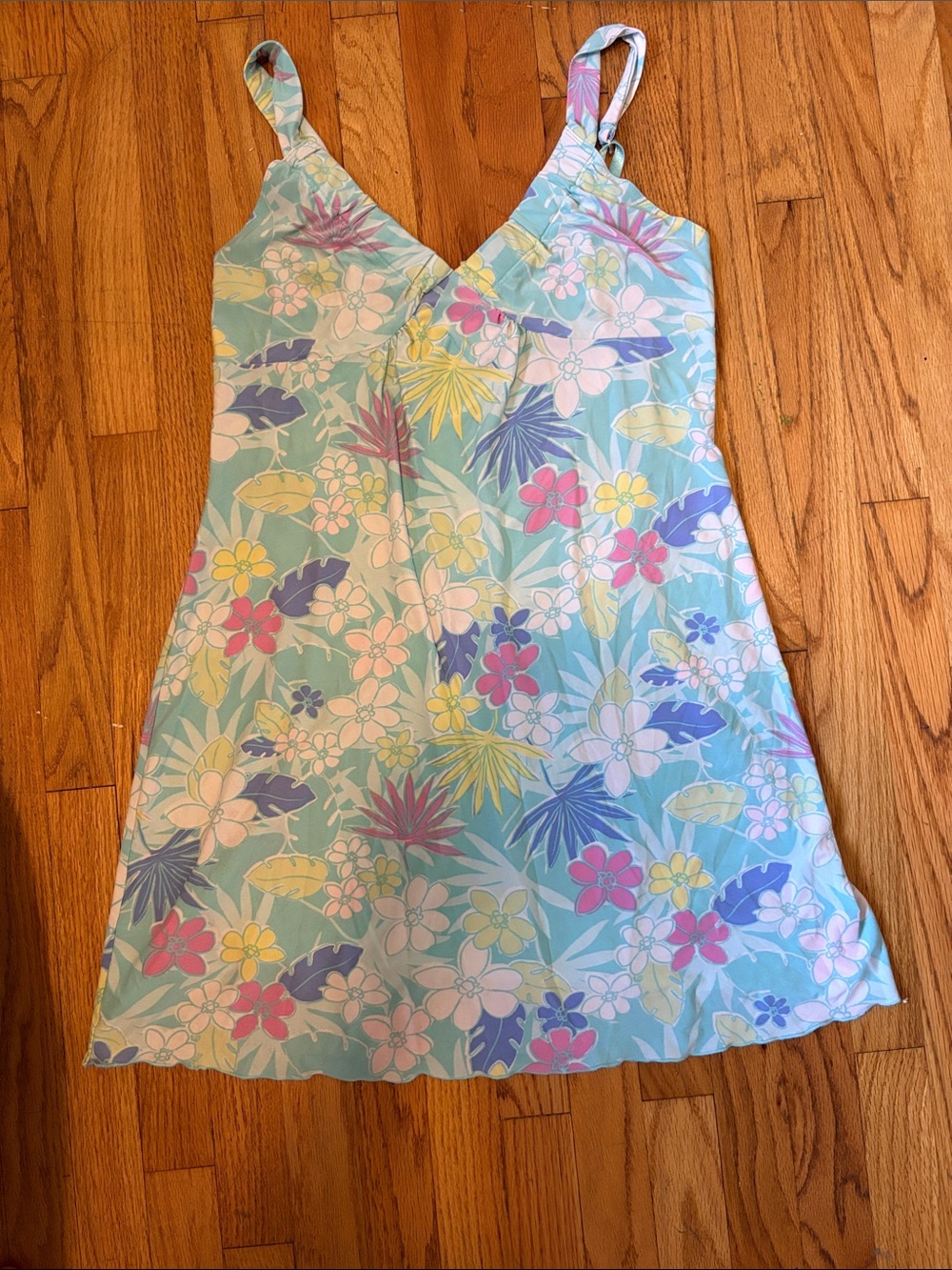 Ambrielle Pastel Aqua Floral Slip Dress